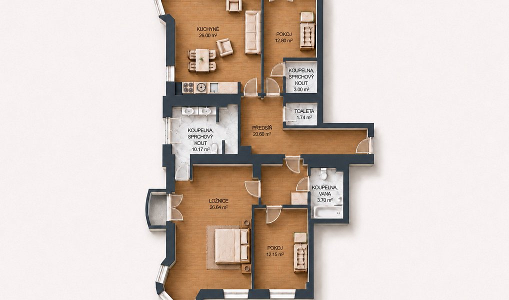 Prodej bytu 4+kk 117 m², Mariánské Lázně – náhled fotky 5