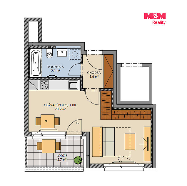 Prodej bytu 1+kk 34 m² – fotografie 2
