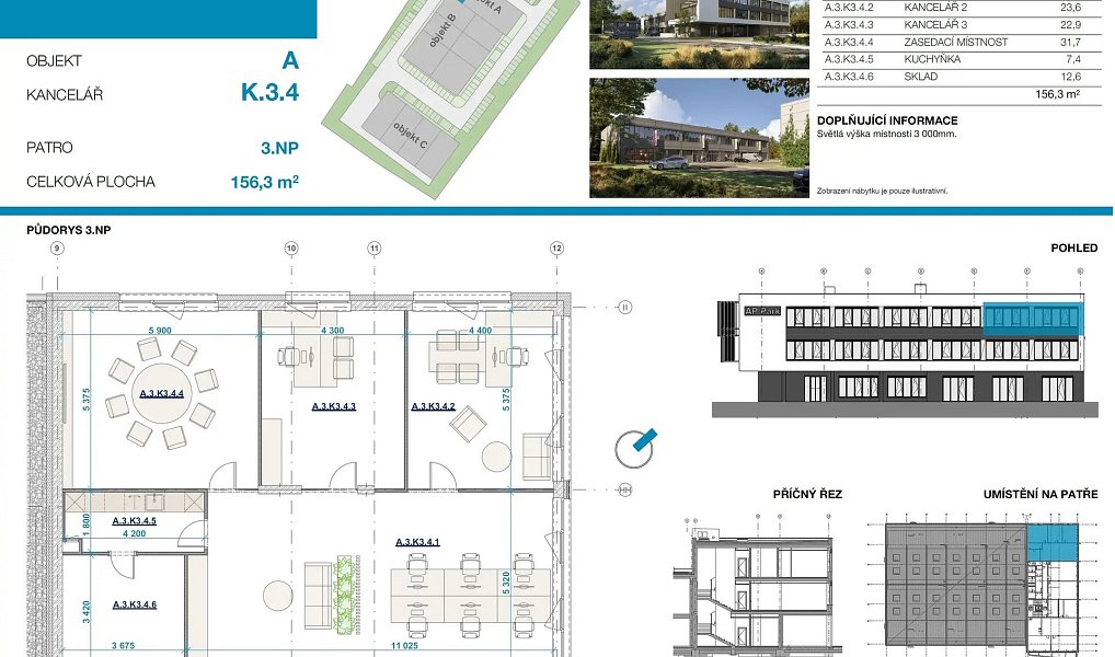 Pronájem kanceláře 156 m², Zastávka – náhled fotky 2