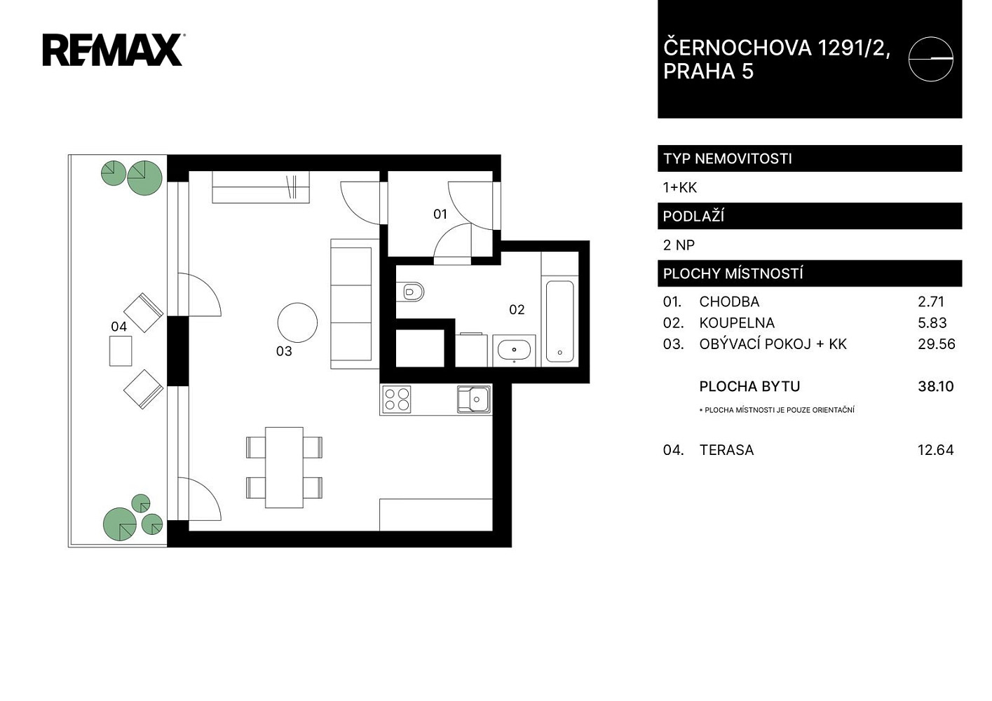 Prodej bytu 1+kk 38 m² – fotografie 3