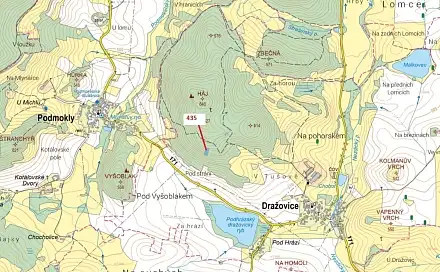 Dražba lesa 2 482 m², Podmokly
