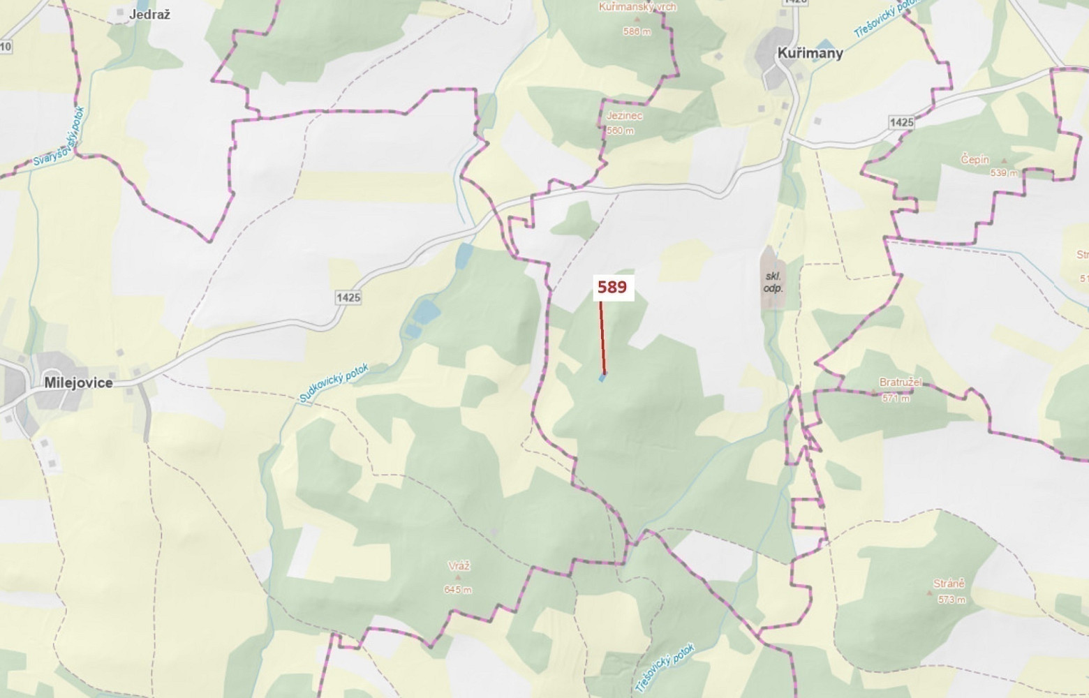 Dražba lesa 713 m²