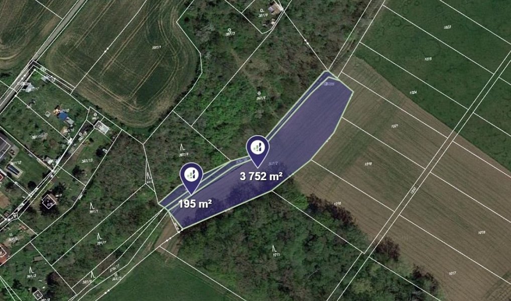 Prodej pole 3 947 m², Benátky nad Jizerou – fotka 1 z 3