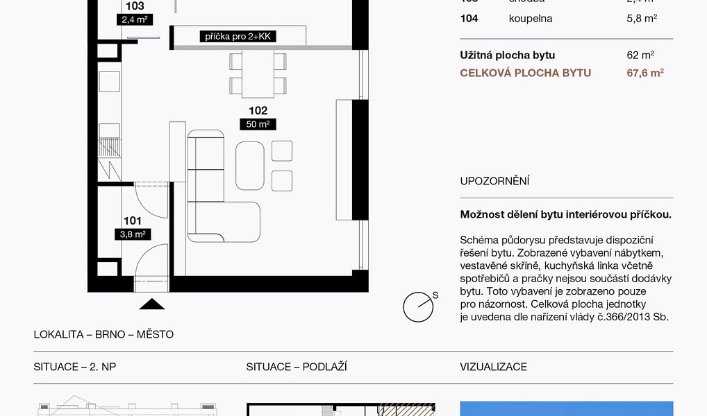 Prodej bytu 2+kk 68 m², Brno – náhled fotky 4