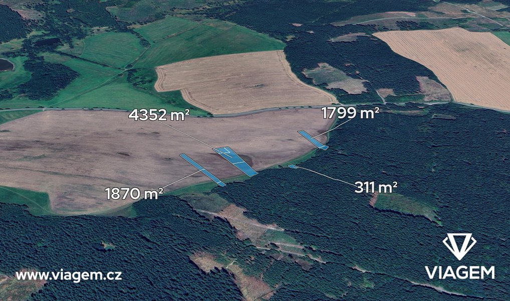 Prodej pole 8 332 m², Benešov – fotka 1 z 5