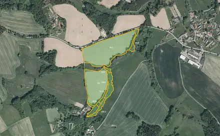 Prodej pole 76 569 m², Krásná Hora - Volichov, okres Havlíčkův Brod