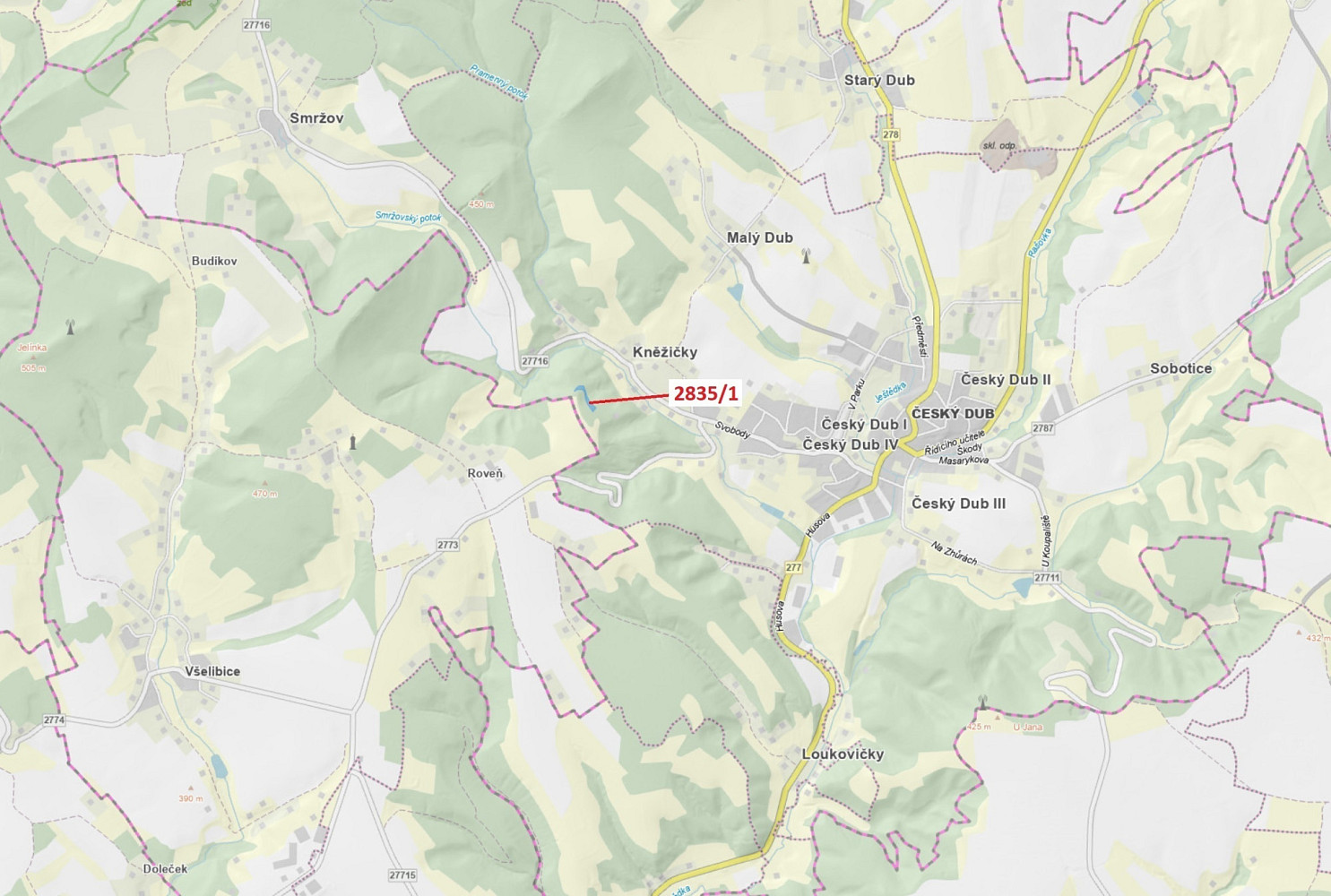 Dražba lesa 2 117 m²