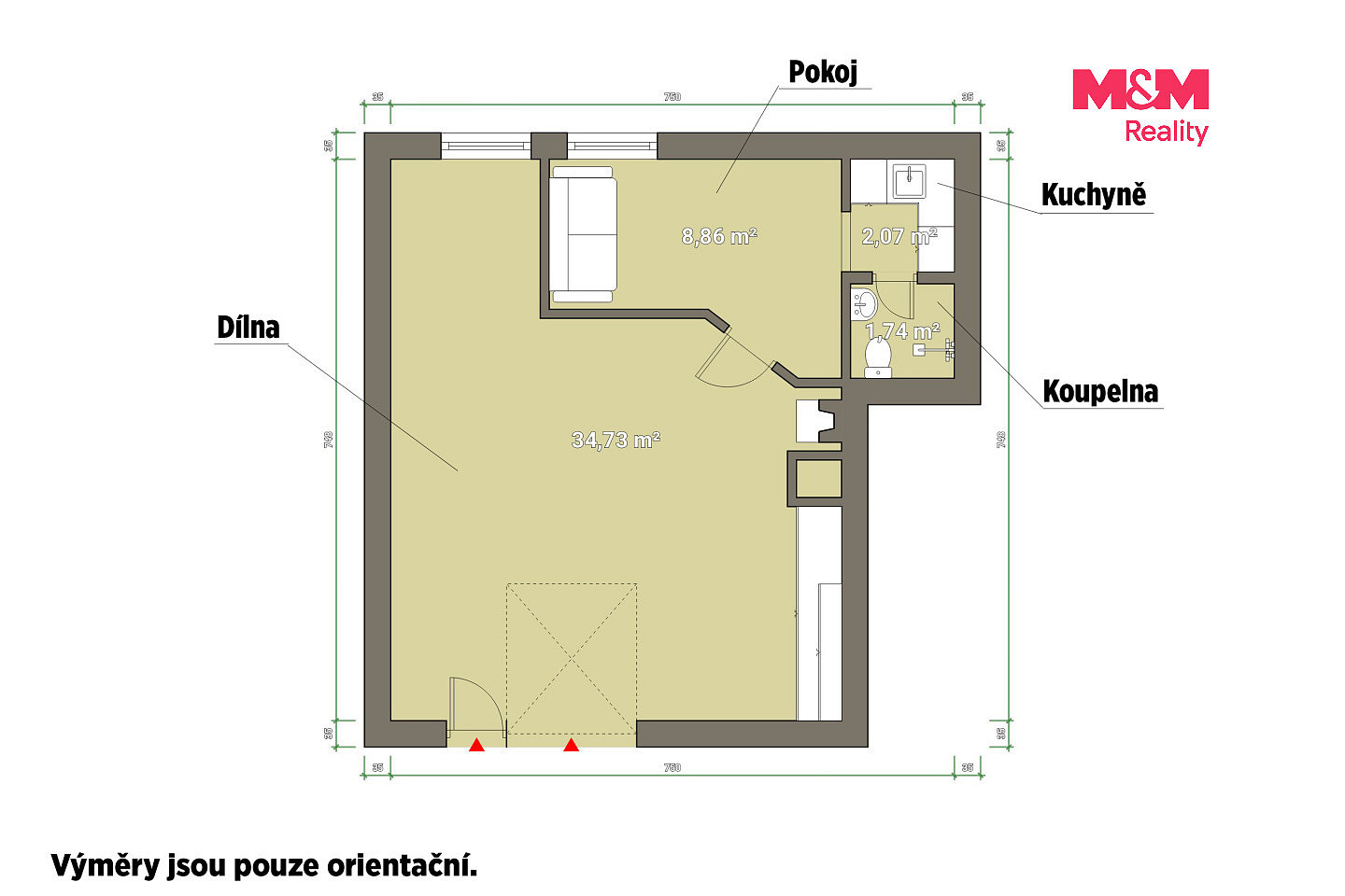 Pronájem garáže, 46 m2, rokycany, ul. dělostřelců — photo 4