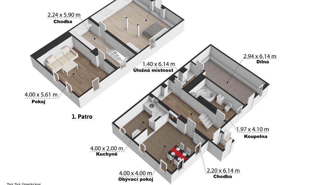 Prodej chaty/chalupy 150 m² s pozemkem 252 m², Tisá – náhled fotky 39