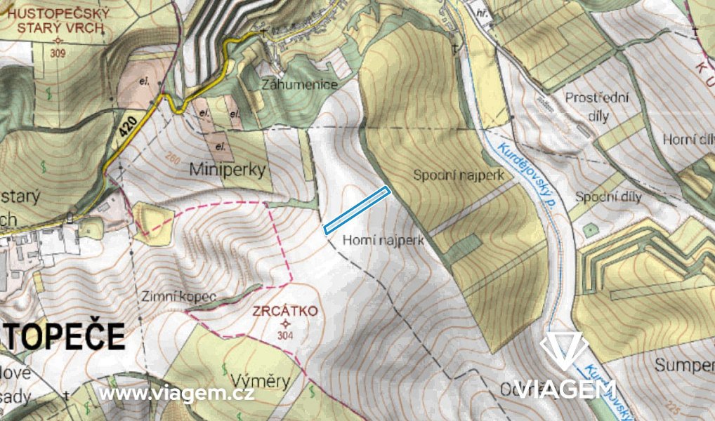Prodej pole 7 690 m², Kurdějov – náhled fotky 3
