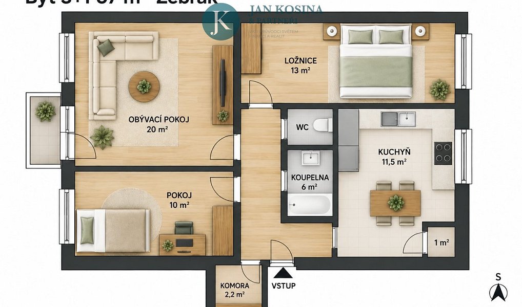 Prodej bytu 3+1 67 m², Žebrák – náhled fotky 7