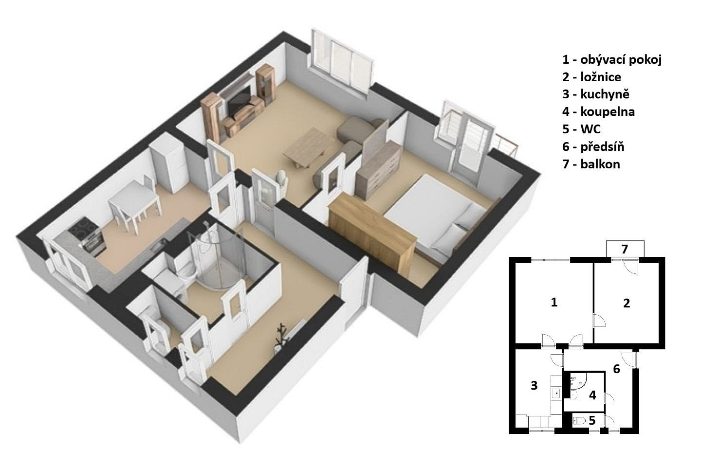 Prodej bytu 2+1 55 m² – fotografie 4