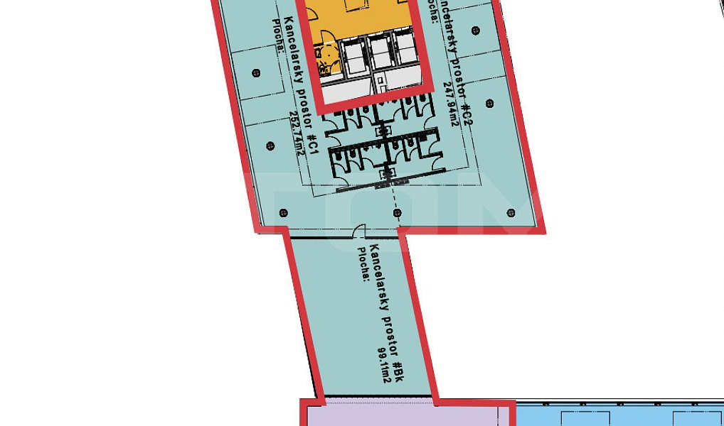 Pronájem kanceláře 909 m², Praha – náhled fotky 3