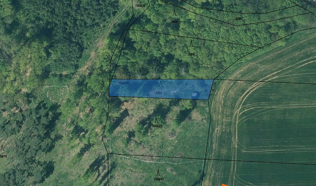 Prodej lesa 296 m², Břasy – fotka 1 z 3
