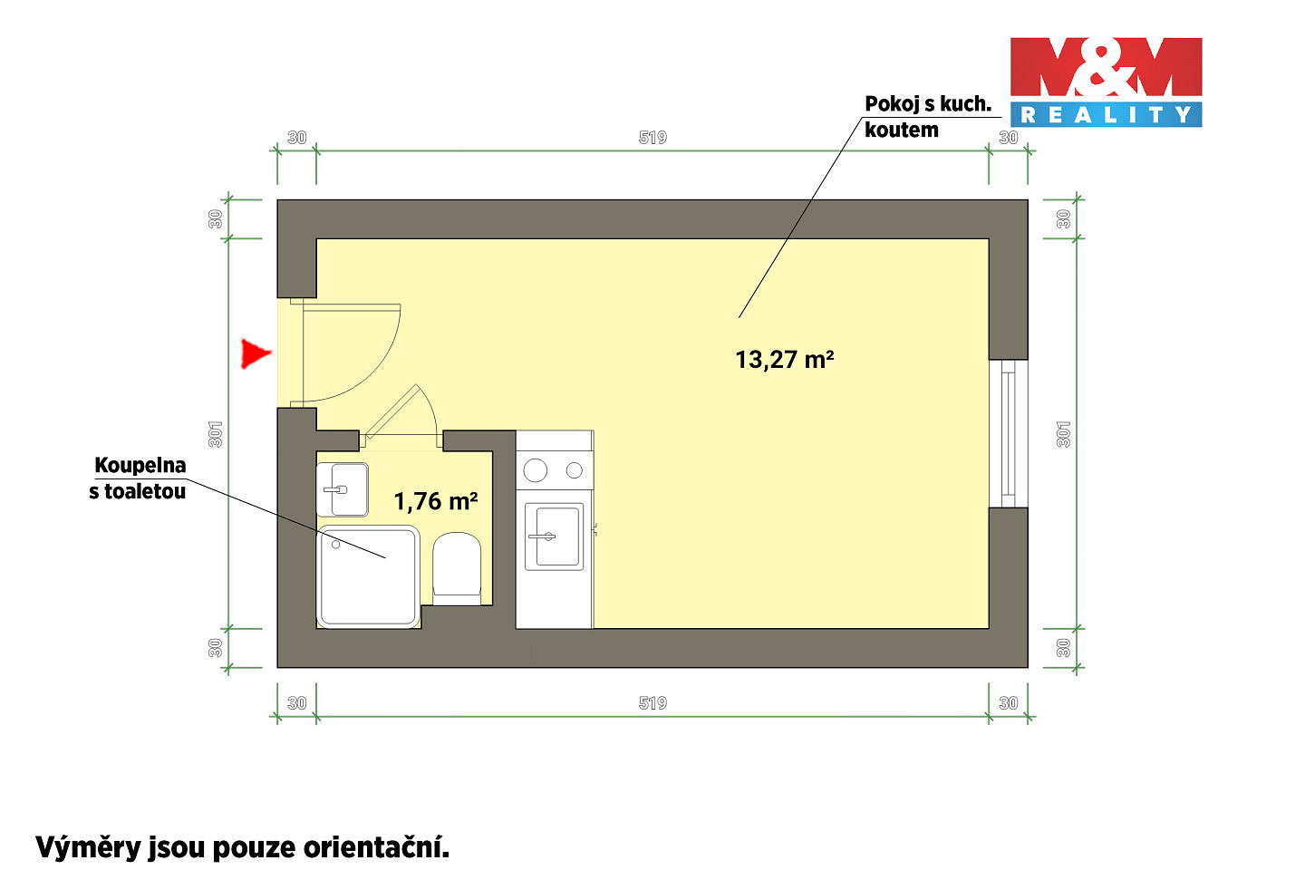 Pronájem bytu 1+kk 15 m² — photo 4