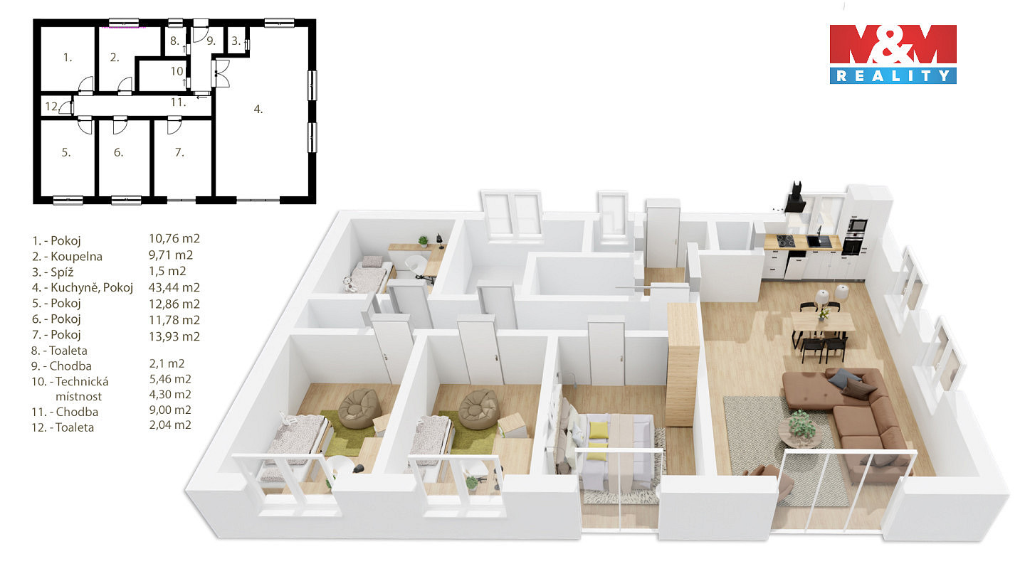 Prodej domu 129 m² s pozemkem 1 255 m² – pohled 3