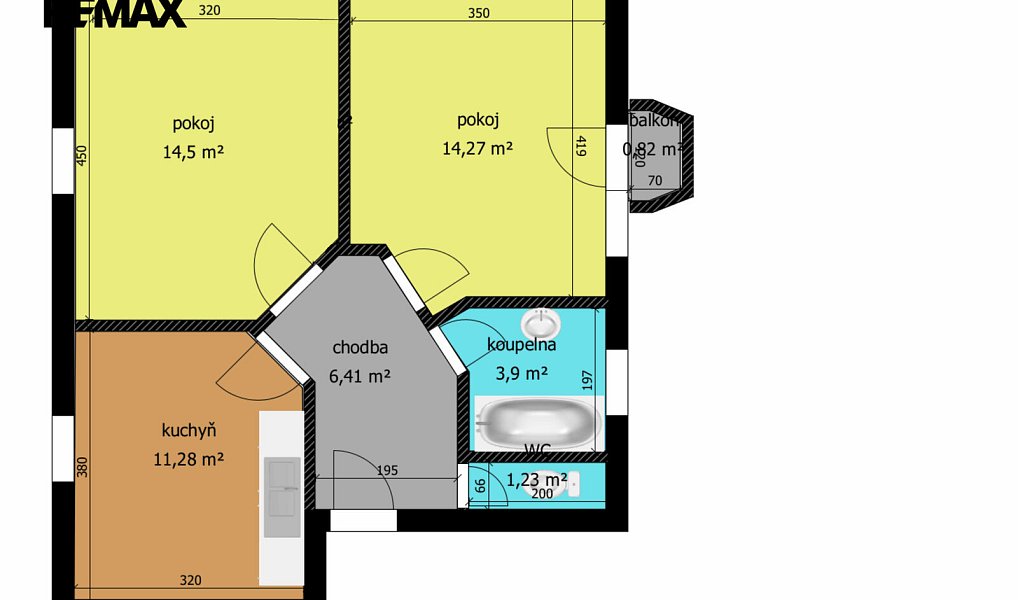Prodej bytu 2+1 52 m², Nymburk – náhled fotky 3