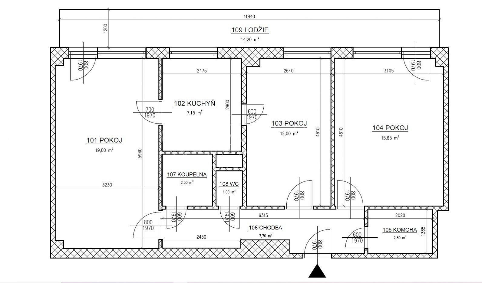Pronájem bytu 3+1 68 m² – fotografie 2