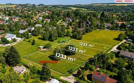Prodej stavebního pozemku 1 233 m², Nová, Kamenice - Nová Hospoda, okres Praha-východ
