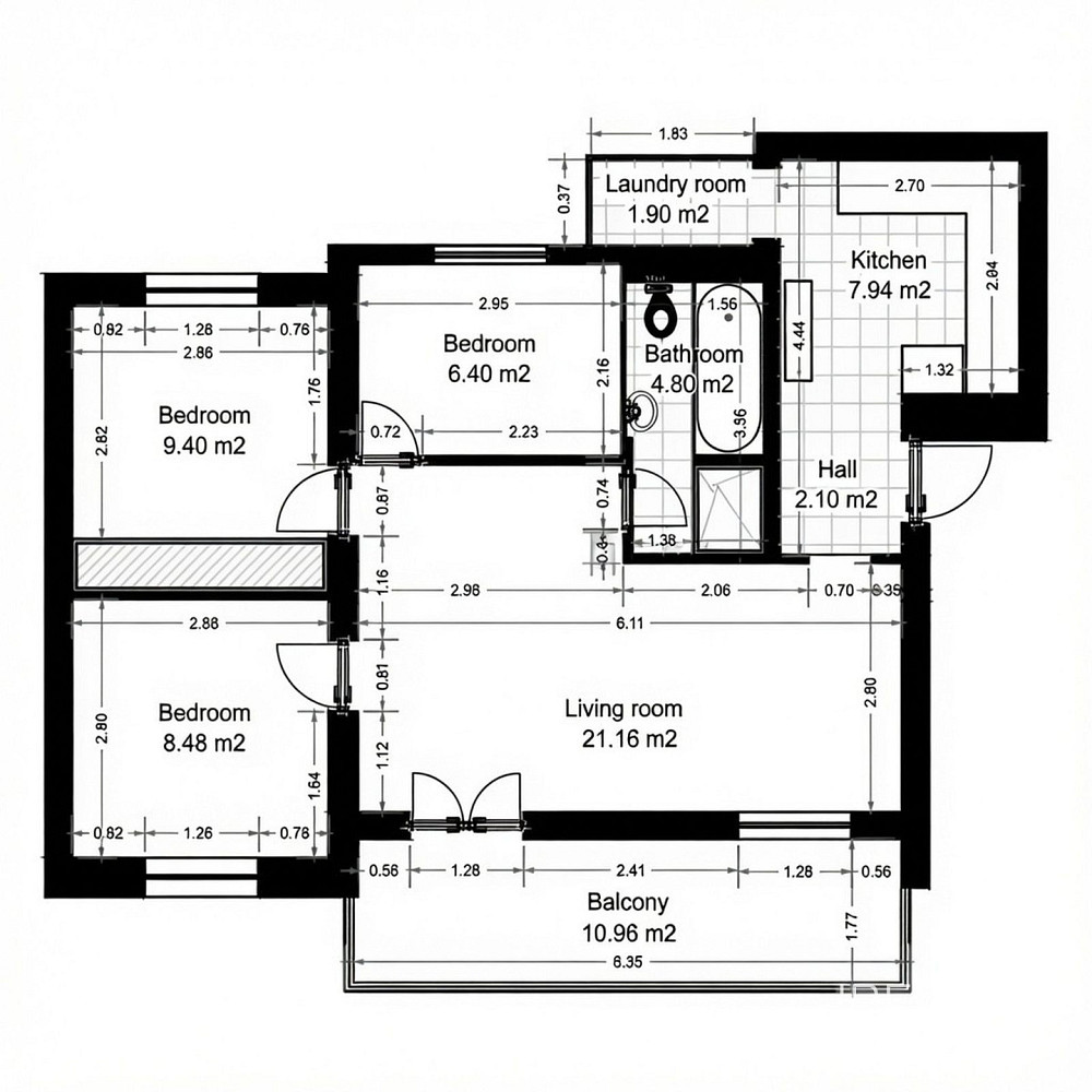 Prodej bytu 4+kk 91 m² – pohled 2