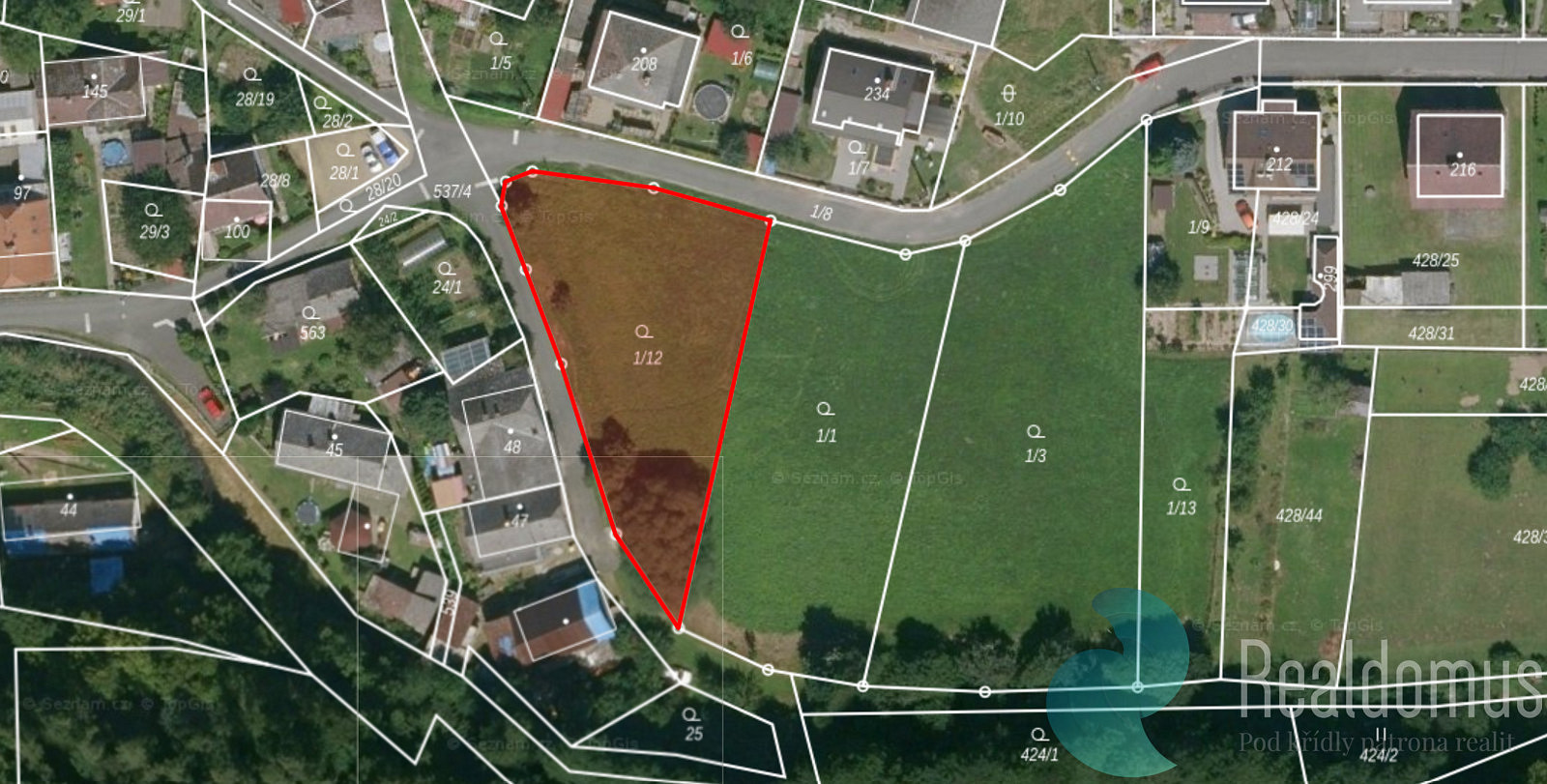Prodej stavebního pozemku 1 193 m² – fotografie 3