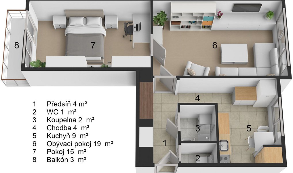 Pronájem bytu 2+1 54 m², Karlovy Vary – náhled fotky 16