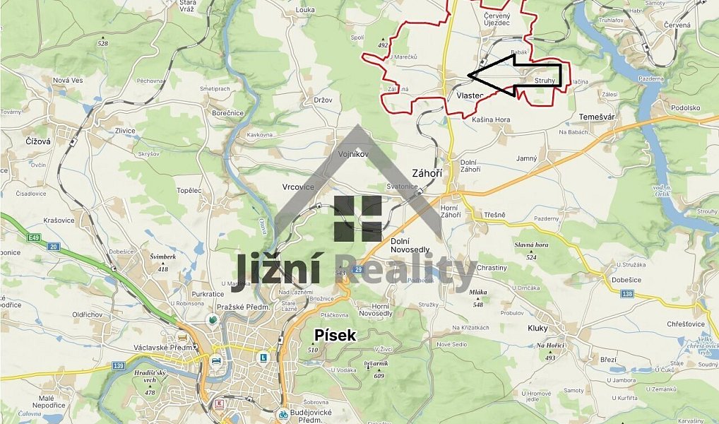 Prodej stavebního pozemku 1 158 m², Vlastec – náhled fotky 5