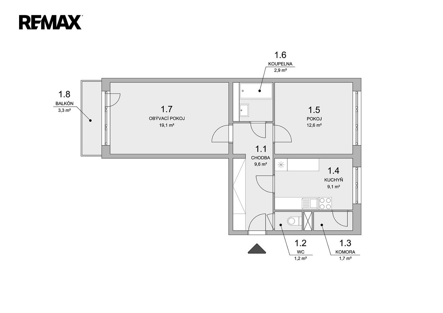 Prodej bytu 2+1 56 m² – fotografie 3