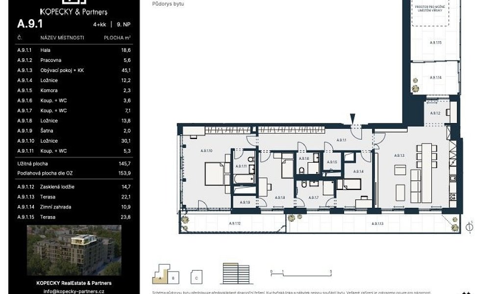 Prodej bytu 4+kk 154 m², Praha – náhled fotky 13