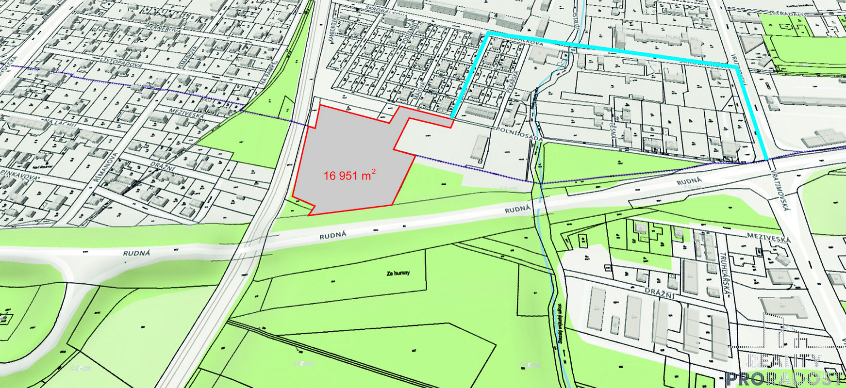 Prodej stavebního pozemku 16 951 m² – fotografie 2