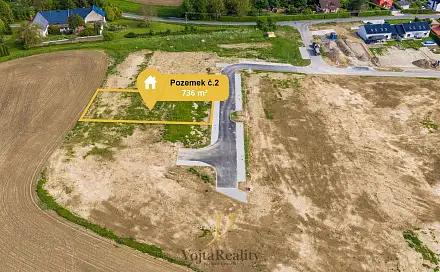 Prodej stavebního pozemku 736 m², Komárov, okres Olomouc