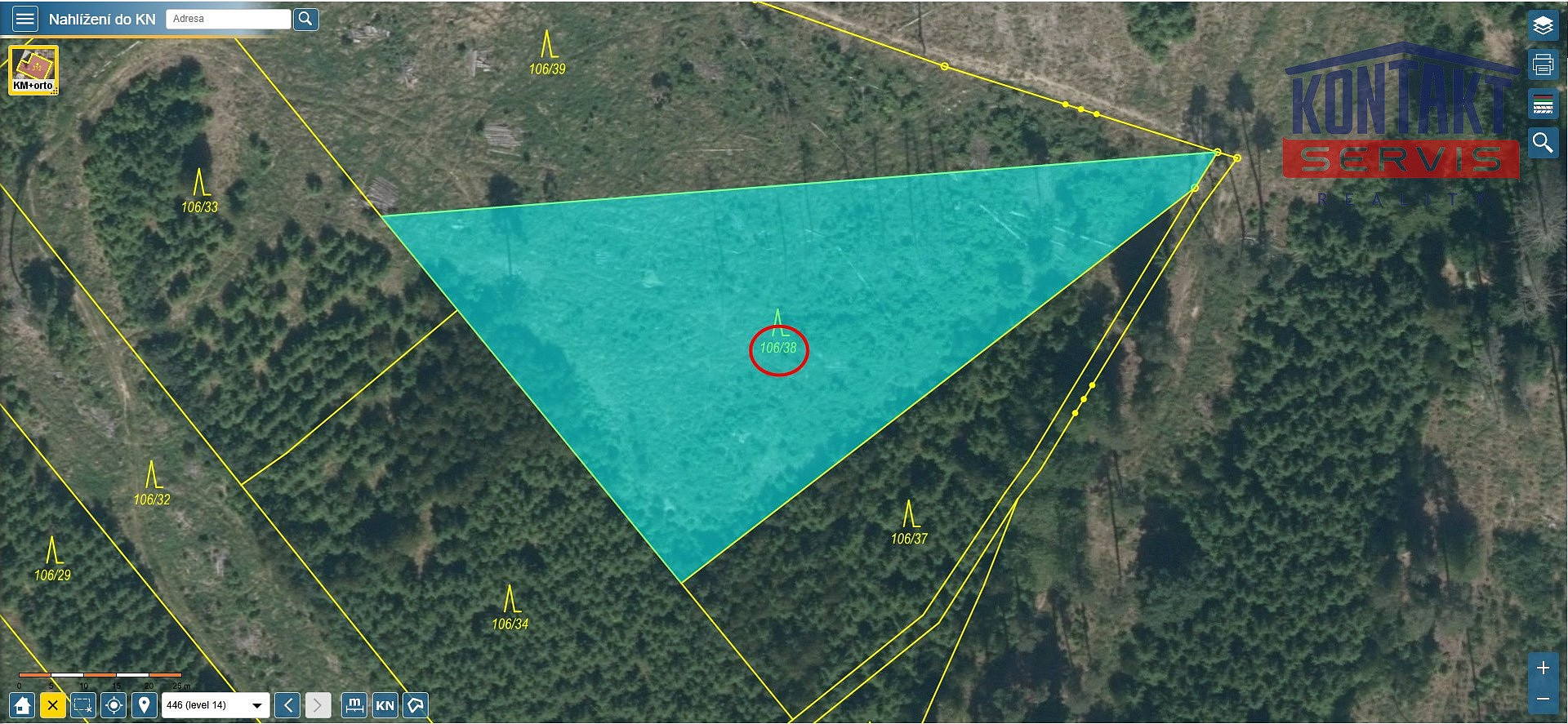 Prodej lesa 3 892 m²
