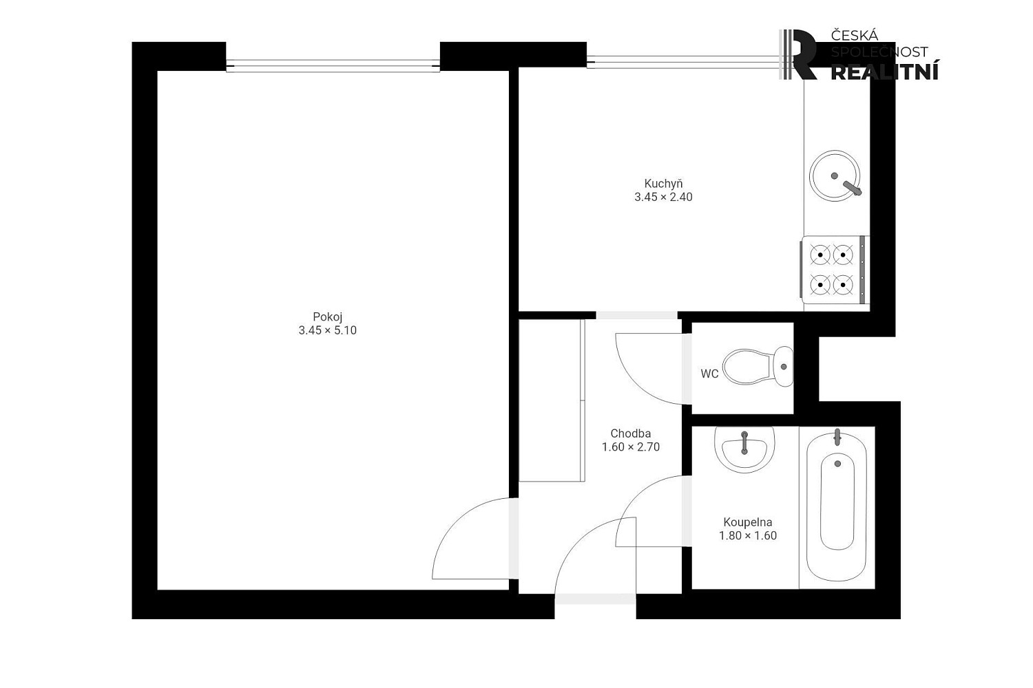 Pronájem bytu 1+1 34 m² — photo 2