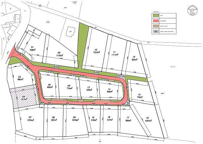 Prodej stavebního pozemku 817 m² – pohled 6