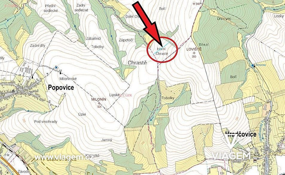 Prodej pole 608 m² – pohled 3