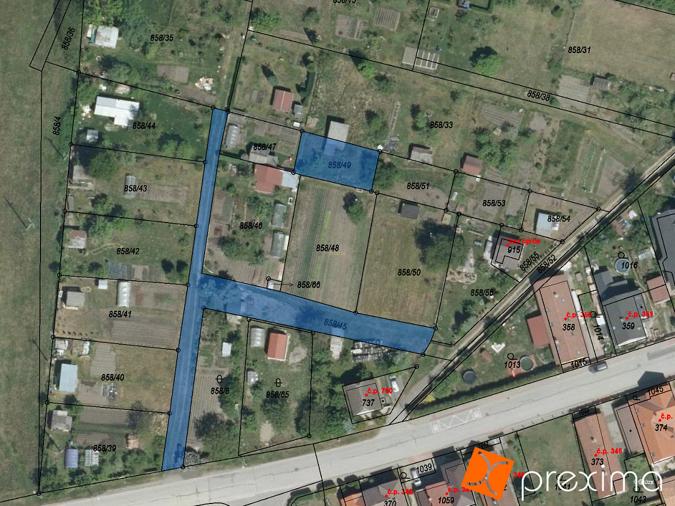 Prodej zahrady 54 m²
