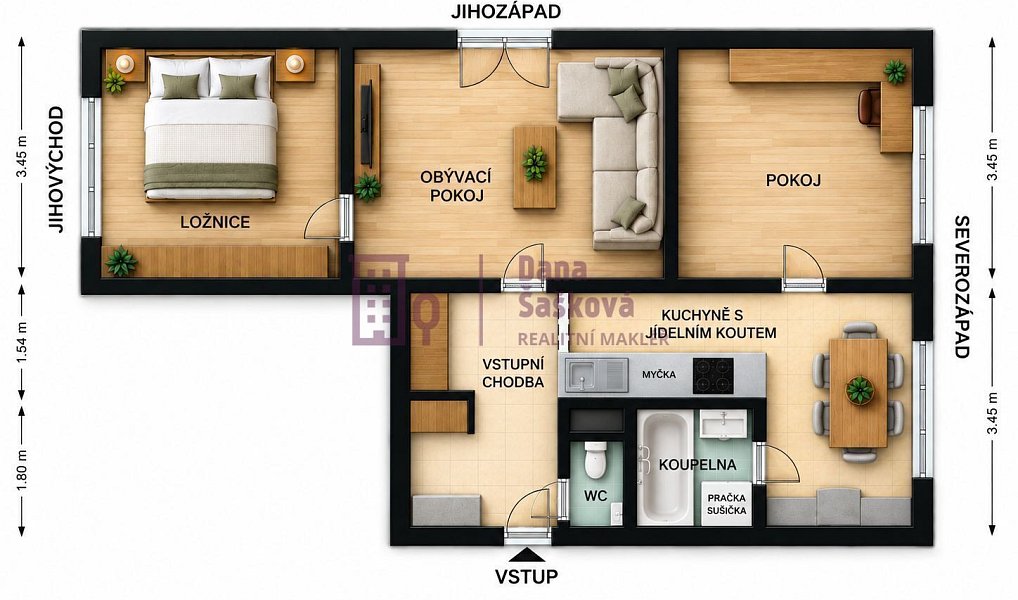 Pronájem bytu 3+1 65 m², Jindřichův Hradec – náhled fotky 5