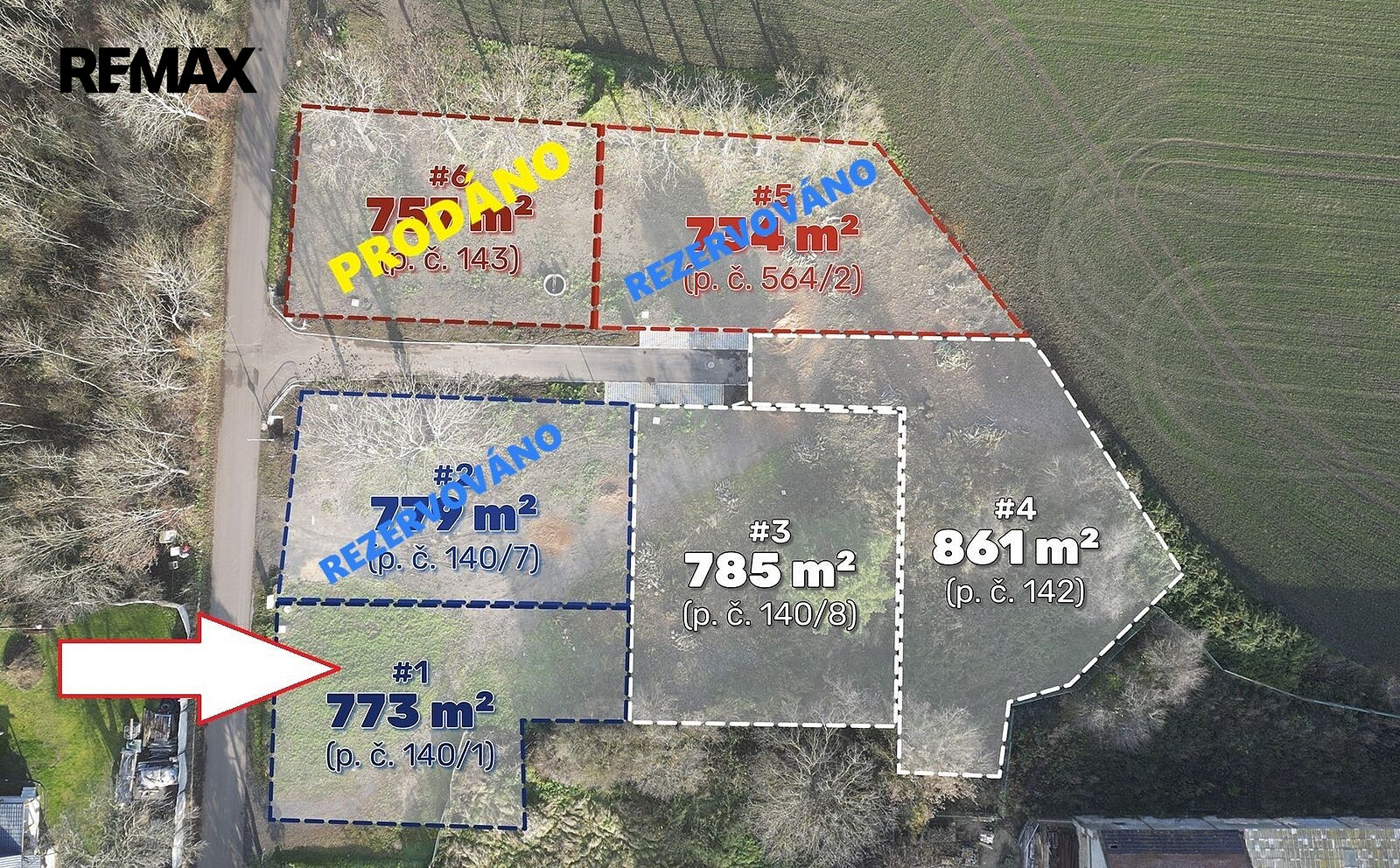 Prodej stavebního pozemku 773 m²