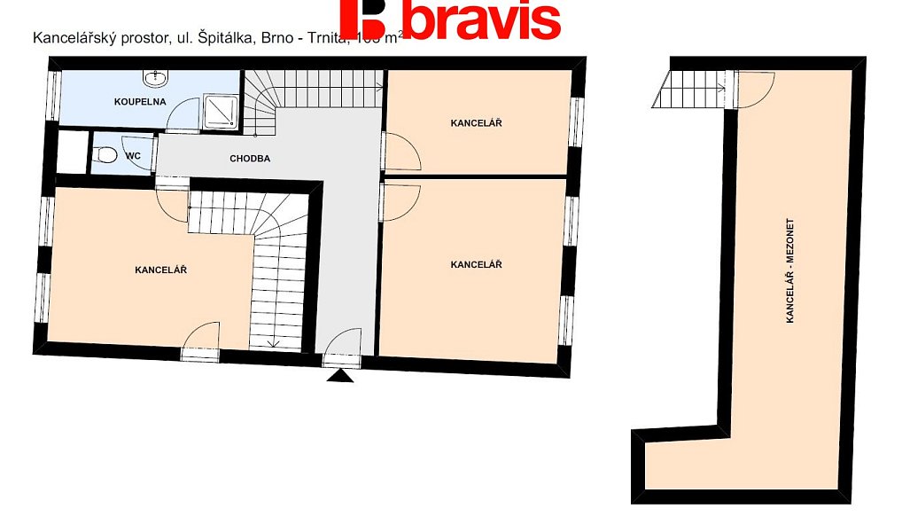 Pronájem kanceláře 120 m², Brno – náhled fotky 2