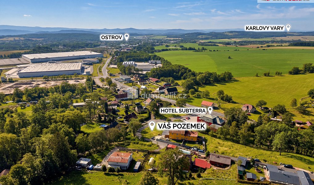 Prodej stavebního pozemku 835 m², Ostrov – náhled fotky 2