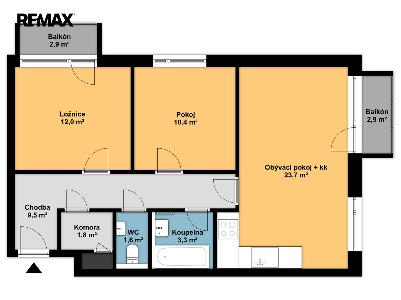 Pronájem bytu 3+kk 62 m² – fotografie 2