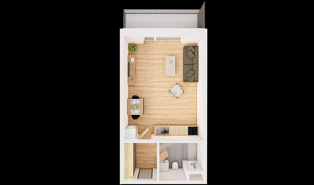 Prodej bytu 1+kk 40 m², České Budějovice – náhled fotky 3