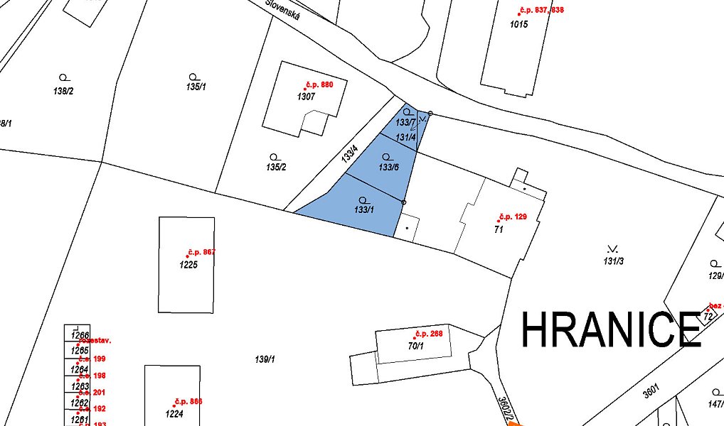 Prodej stavebního pozemku 427 m², Hranice – náhled fotky 3
