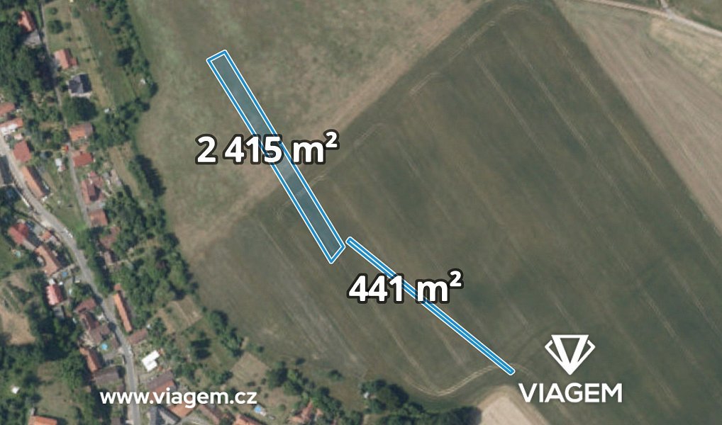 Prodej pole 818 m², Církvice – fotka 1 z 5