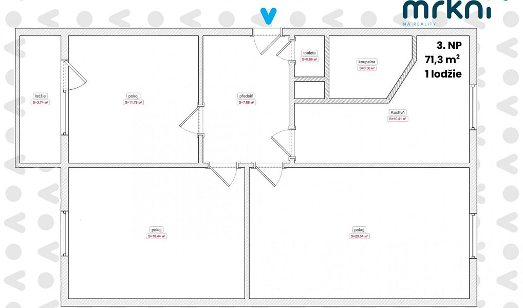Prodej bytu 3+1 71 m², Šumperk – náhled fotky 4