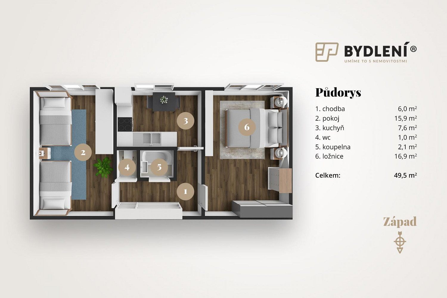 Prodej bytu 2+1 52 m² – fotografie 2
