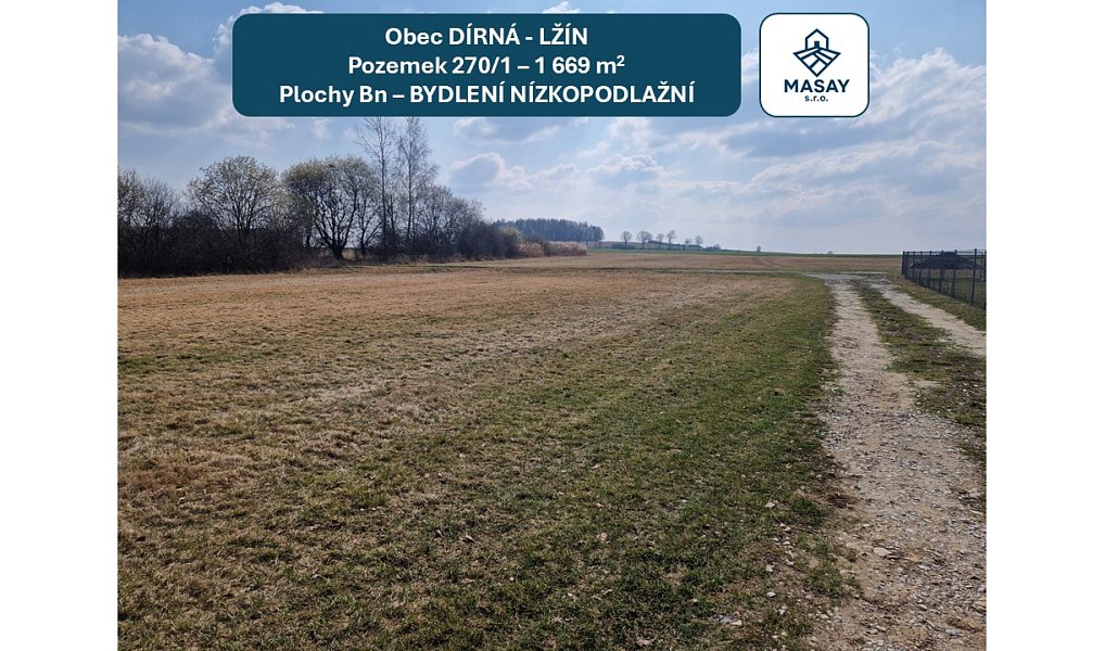Prodej stavebního pozemku 1 669 m², Dírná – náhled fotky 11