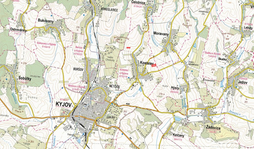 Prodej pole 14 542 m², Kostelec – náhled fotky 3