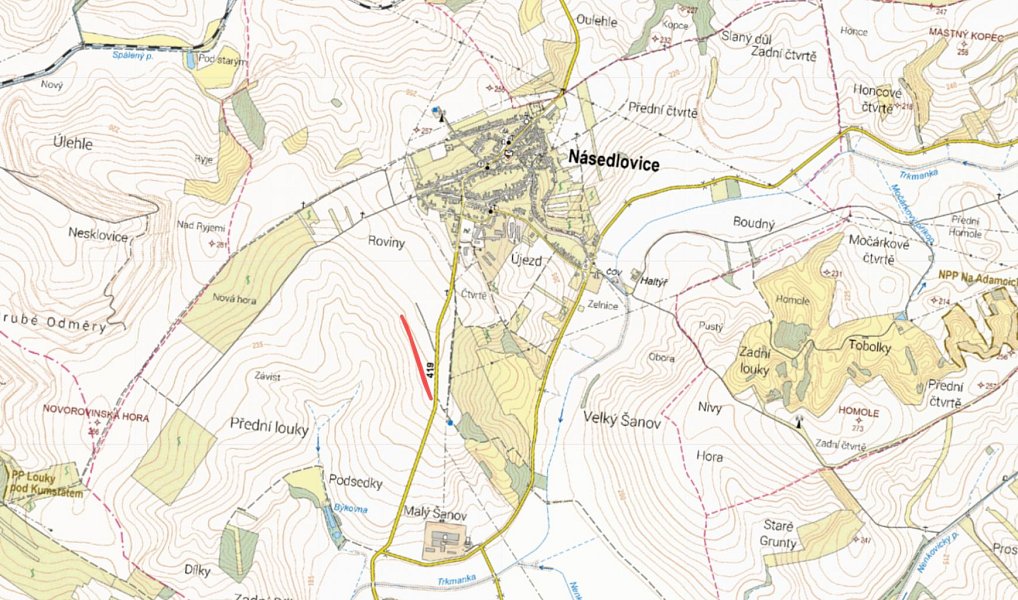 Prodej pole 1 640 m², Násedlovice – náhled fotky 2