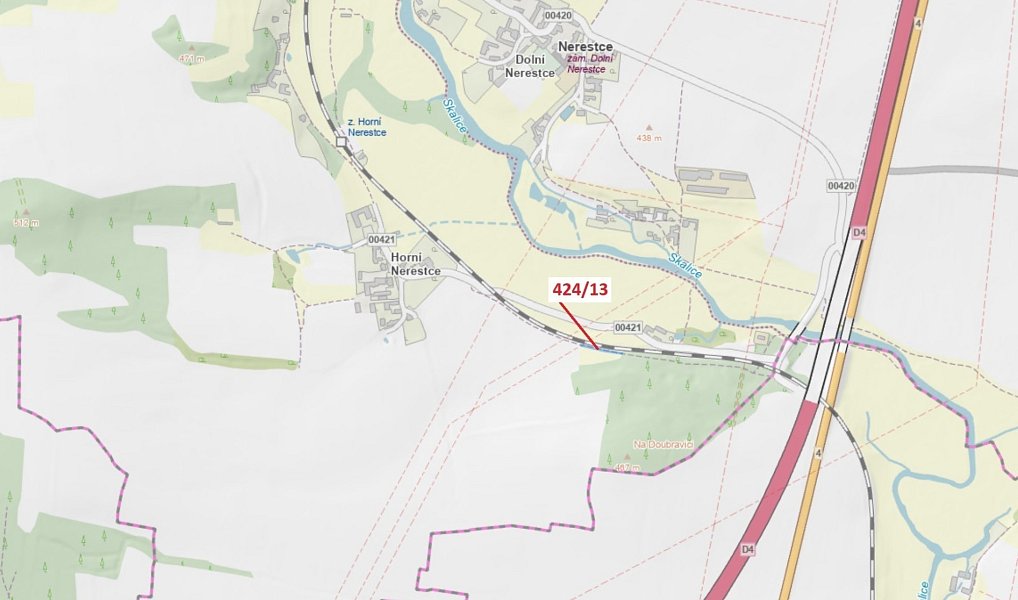 Dražba pozemku, 392 m², Písek, Nerestce